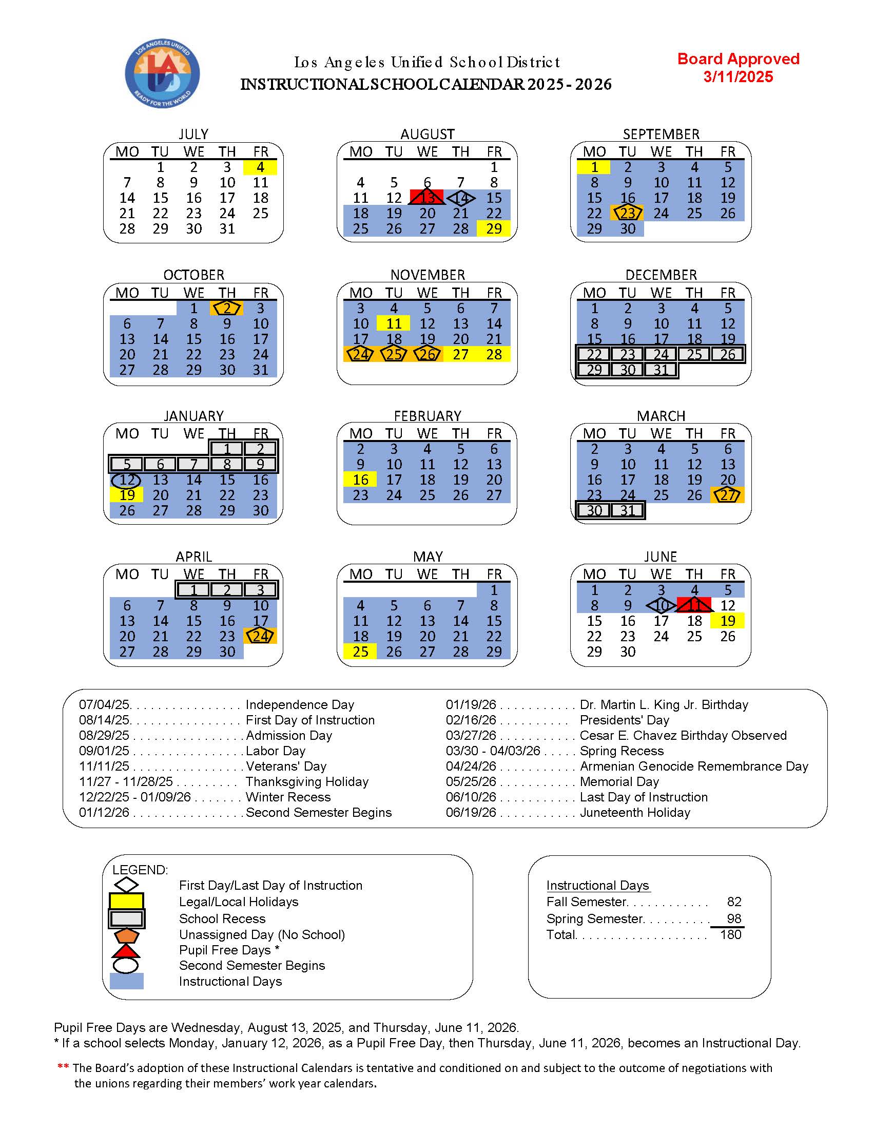 Lausd Calendar 2027-28 2 Calendar – Calendar – Los Angeles Unified School District