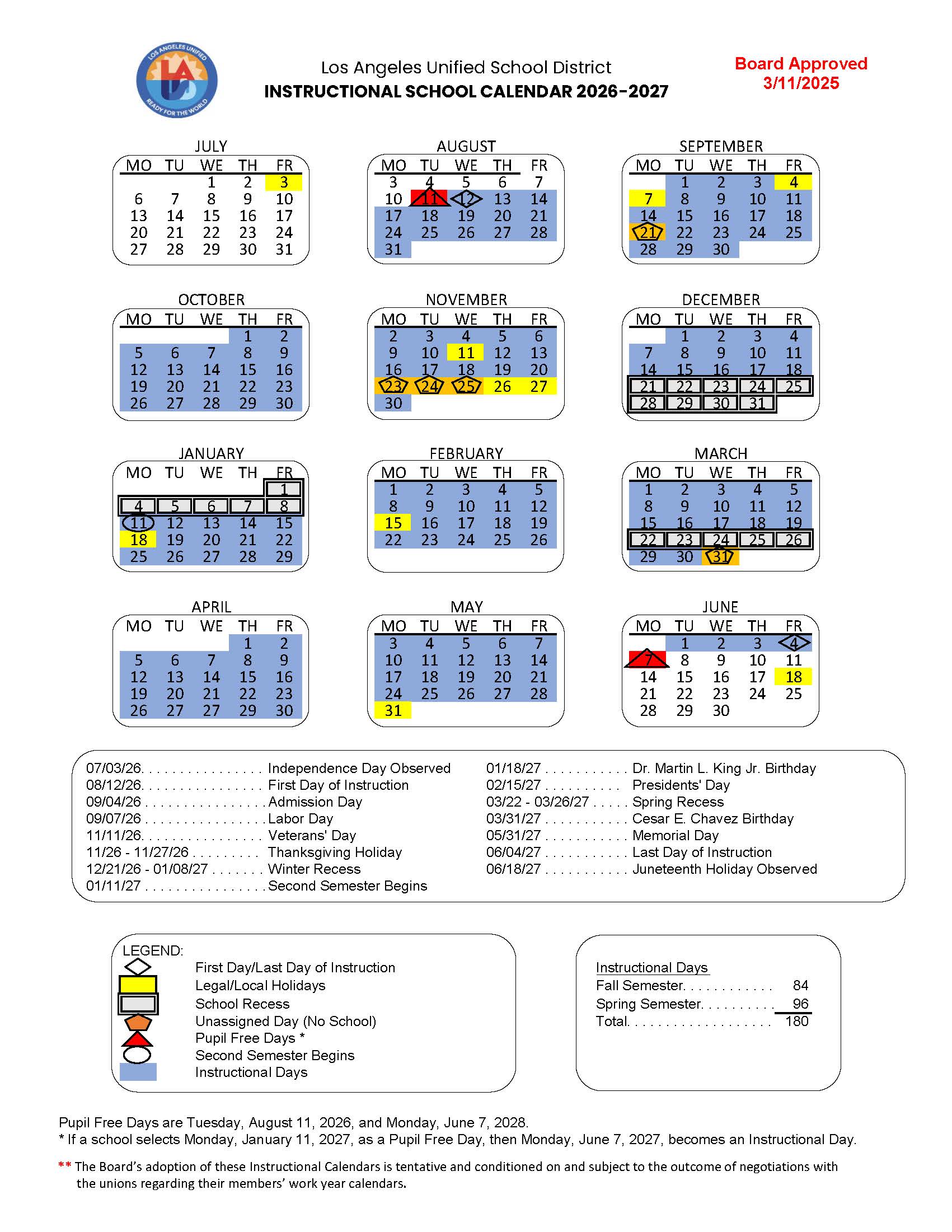 Calendar – Calendar – Los Angeles Unified School District