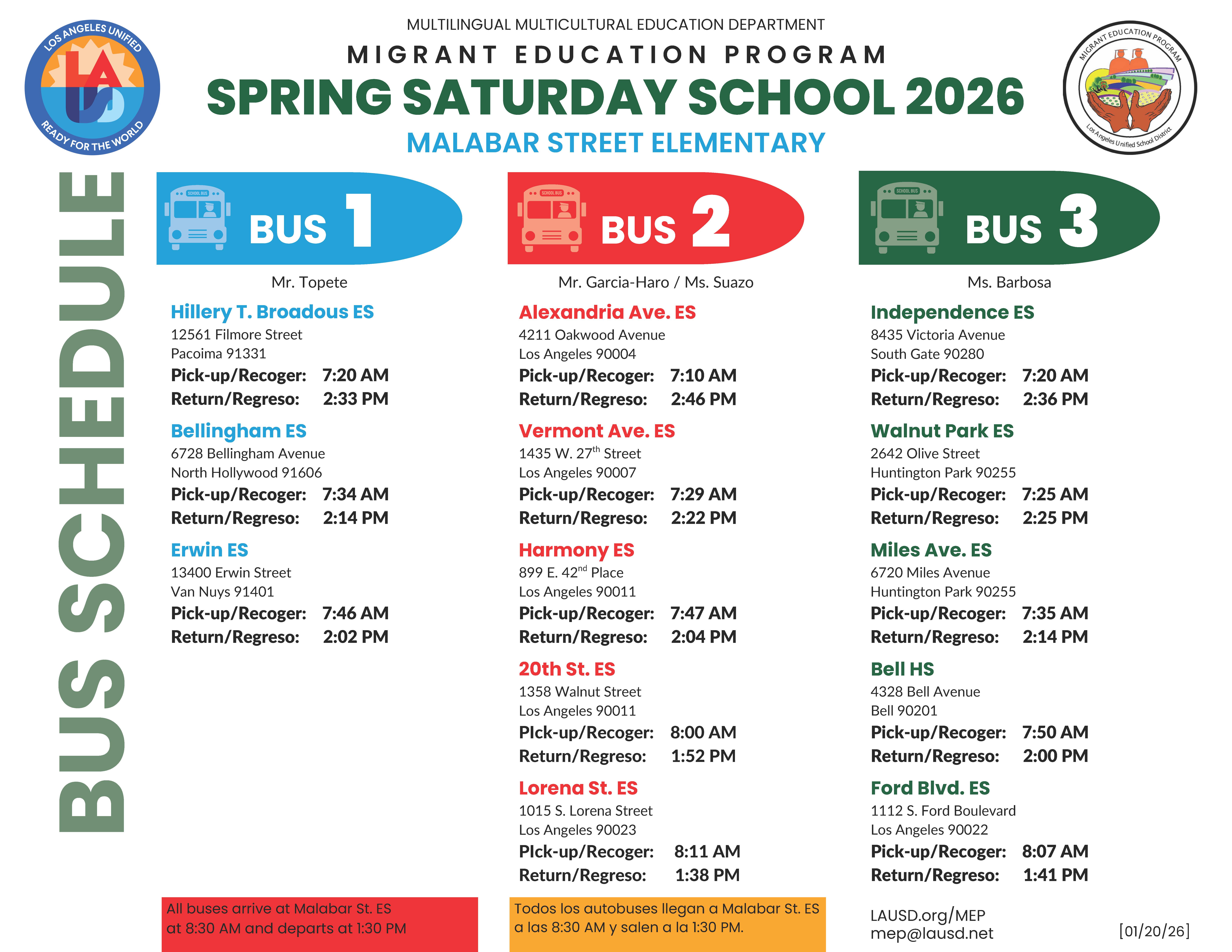 Bus Schedule