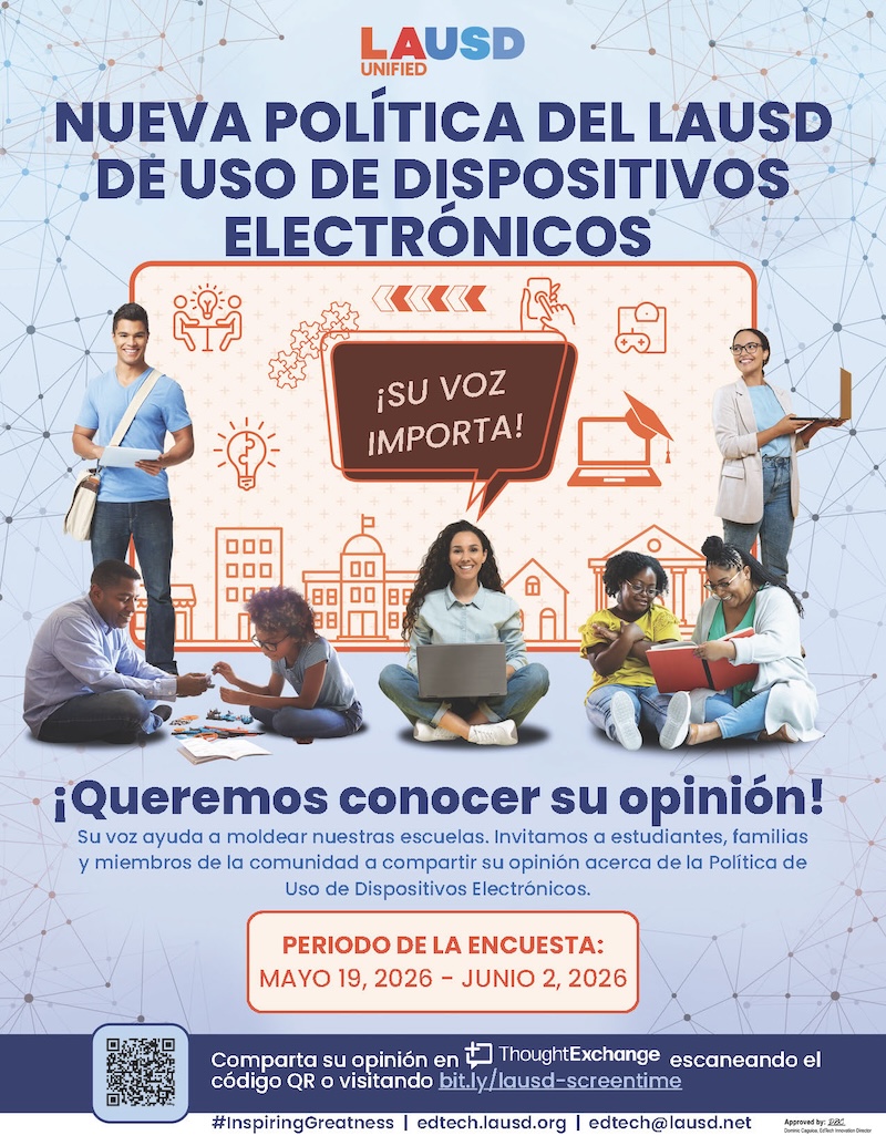 LAUSD Screen Time Policy Flyer - Spanish