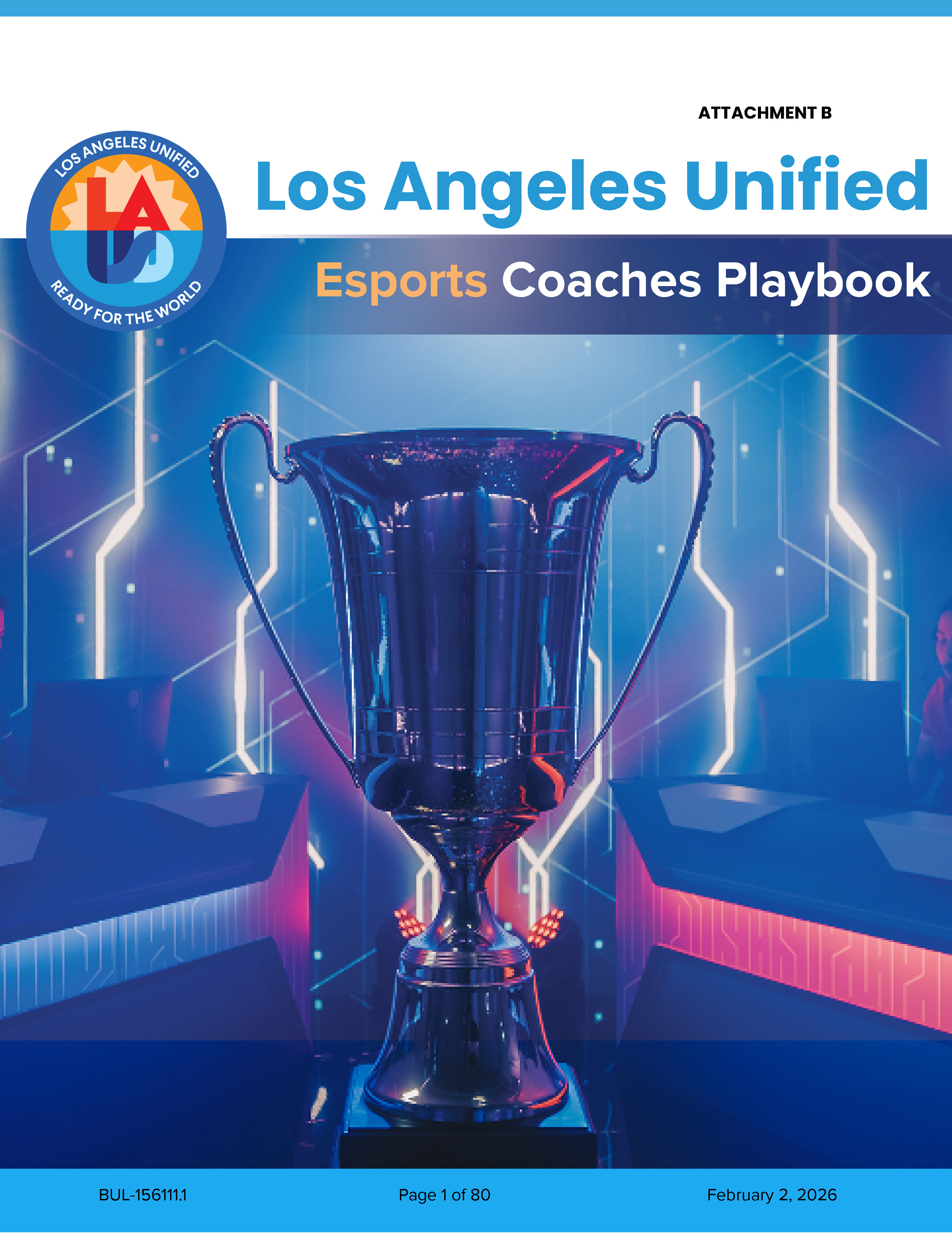 Cover page of LAUSD Esports Playbook