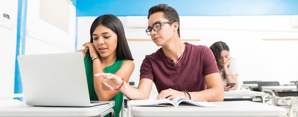 High School Students Working together