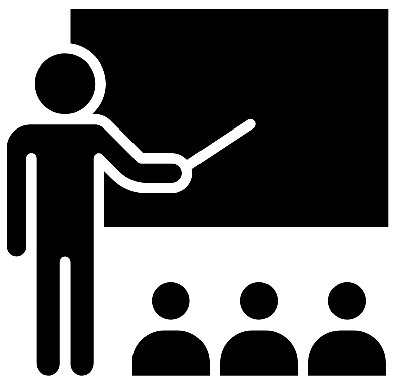 Black and white graphic of teachers