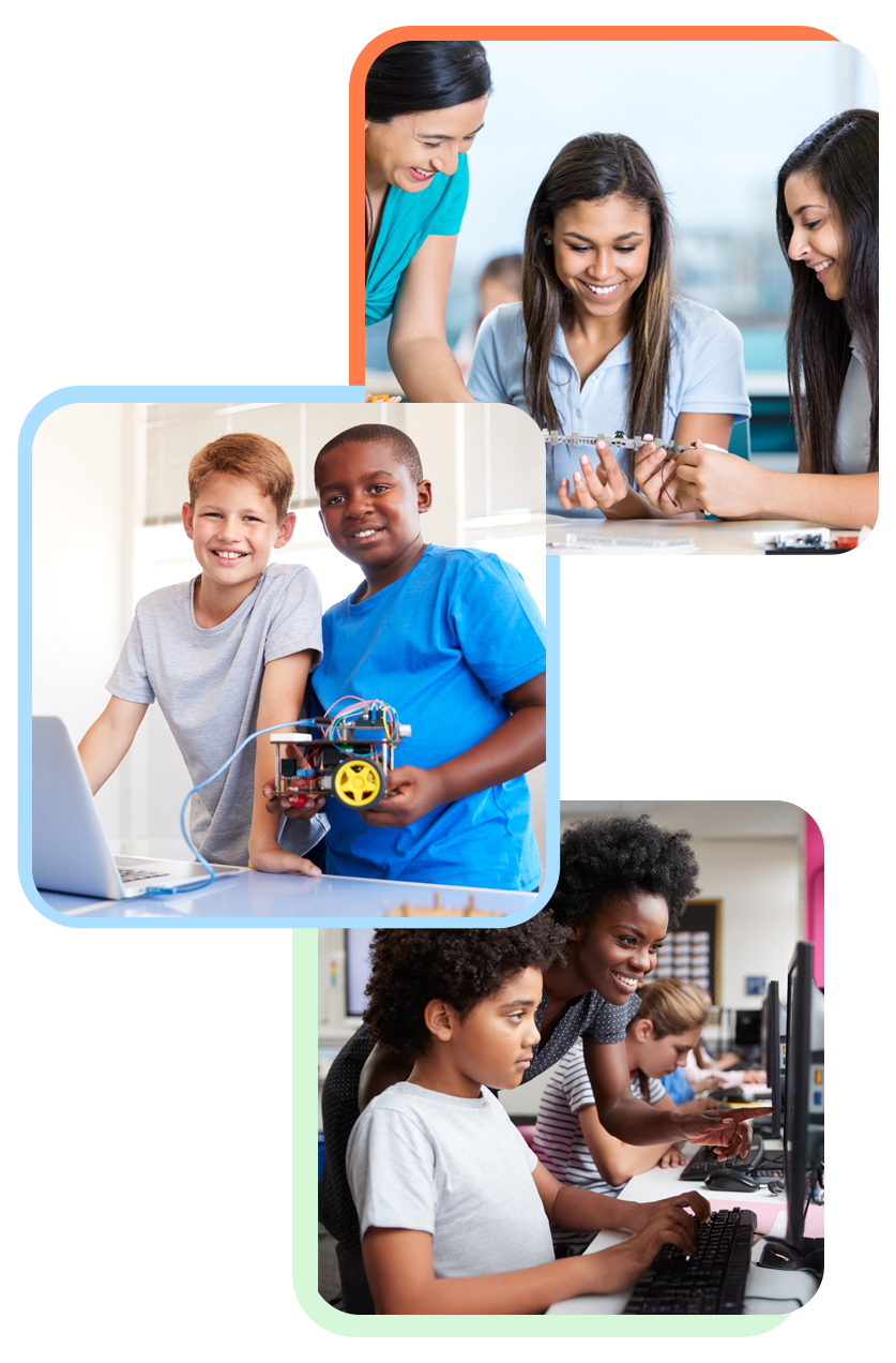 students at work